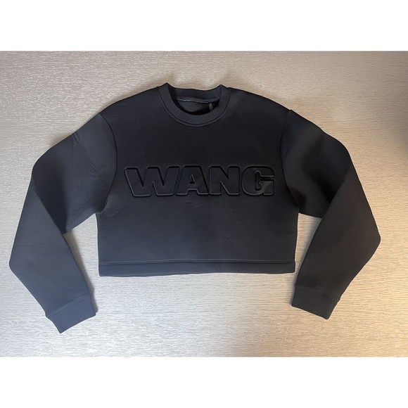 Alexander Wang Tops - Alexander Wang For h&m Scuba Crop Top Sweatshirt Small Black Short Jumper